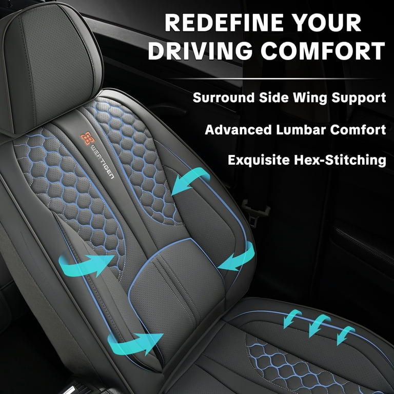 DewWisp Vehicle Seat Covers Fit for Nissan LEAF 2021 PU Leather ...