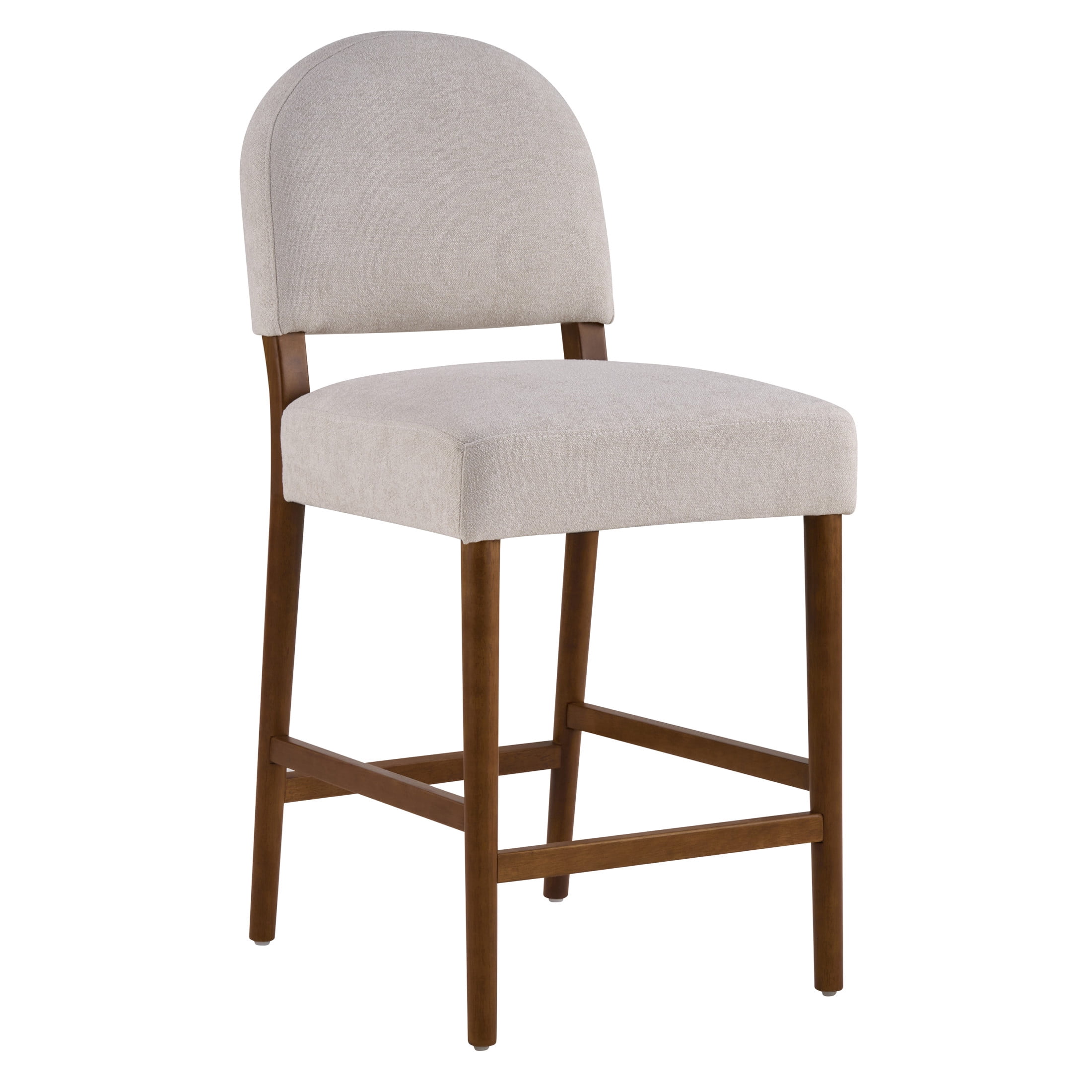 Christopher Knight Home 40" Modern Counter Height Fabric Bar Stools Set of 2, Rubberwood Frame, Light Gray