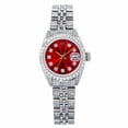 thumbnail image 1 of Pre-Owned Rolex Datejust 26MM 6916 Red Diamond Dial Diamond Bezel Stainless Steel Full Diamond Jubilee Bracelet, 1 of 9