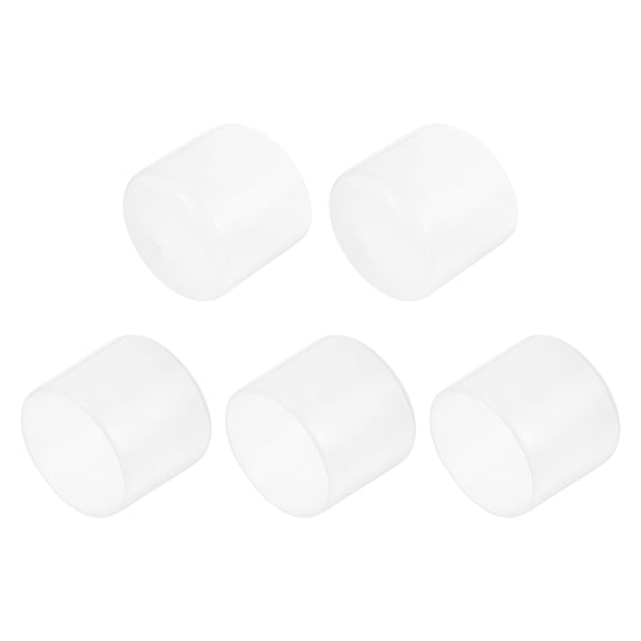 5Pcs Rubber End Caps 34mm(1.3 Inch) ID Vinyl Round Tube Bolt Cap Cover Screw Thread Protectors Clear