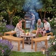 thumbnail image 2 of Costway 1 PCS Outdoor Curved Bench with Slatted Seat Wrap Around Tree Bench 2-Person Seating, 2 of 10