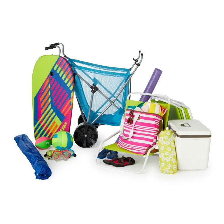 小物 UN3D. MULTI COLOUR KT STALL Seina Collapsible Beach Sand Cruiser with Large Wheels
