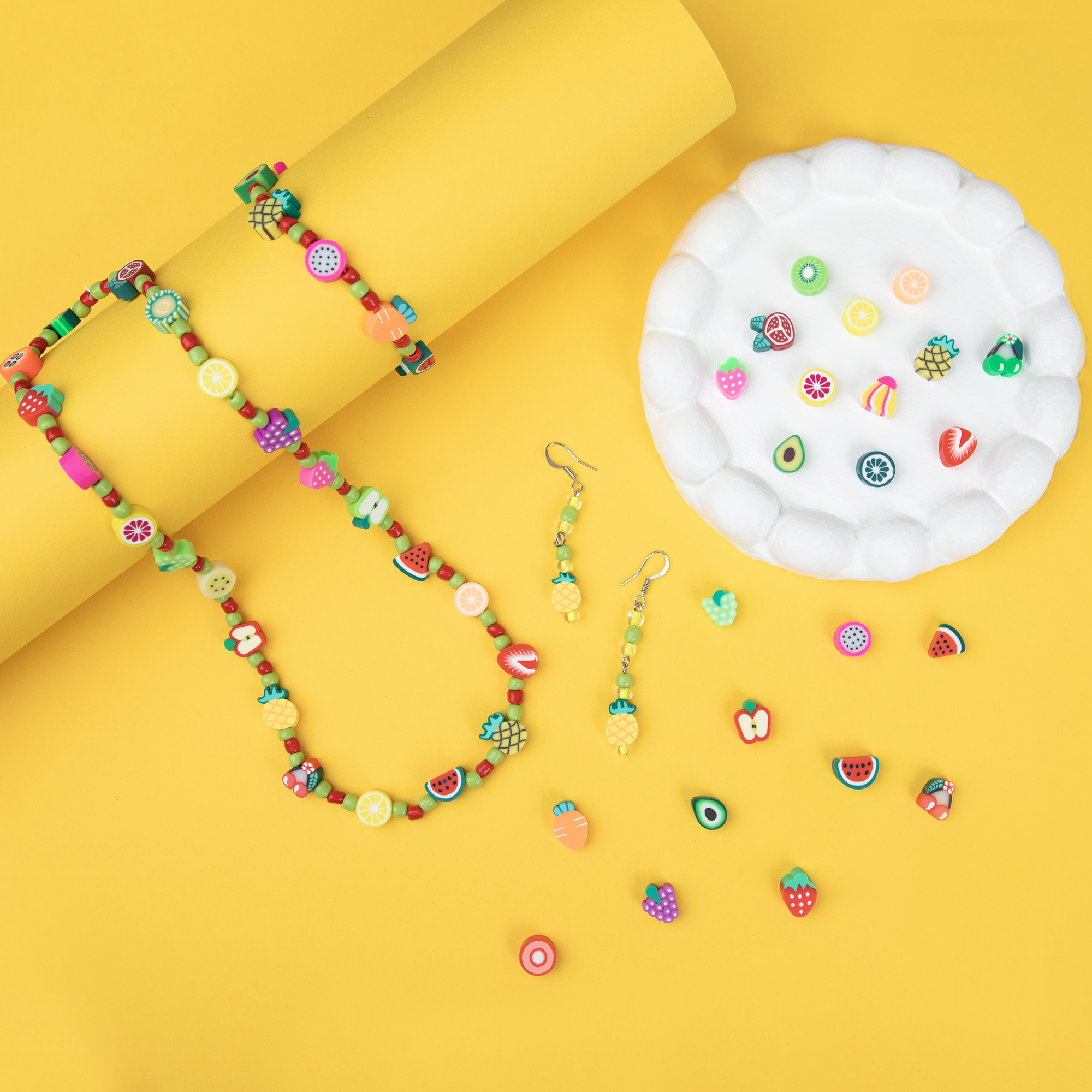 Cousin DIY 451-Piece Fruit-Themed Clay Beads Jewelry Kit