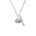 thumbnail image 2 of Delight Jewelry Silvertone Large Football Silvertone Guardian Angel Bar Charm Necklace, 23", 2 of 4