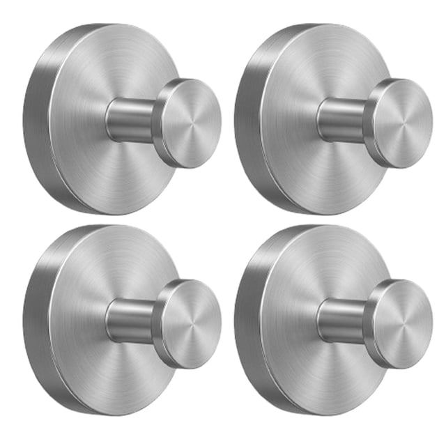 Ganchos transparentes con ventosa for paredes de baño y ducha, gancho for toalla extraíble, paquete de 4