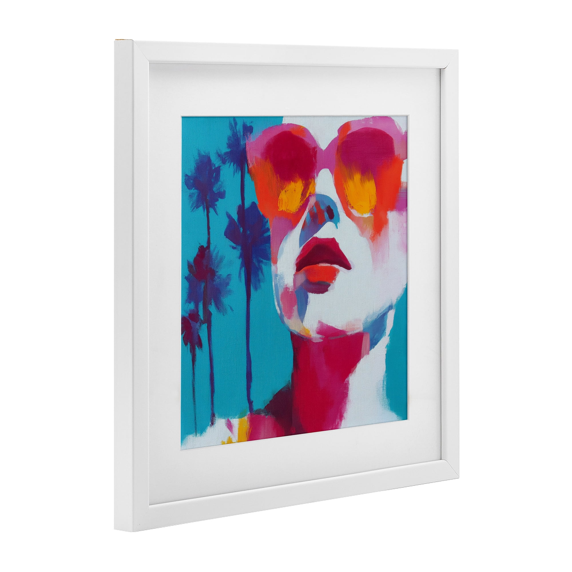 Stupell Industries Expressive Palm Tree Gaze White Framed Print Under Glass, design by Chromatic Storm Studio