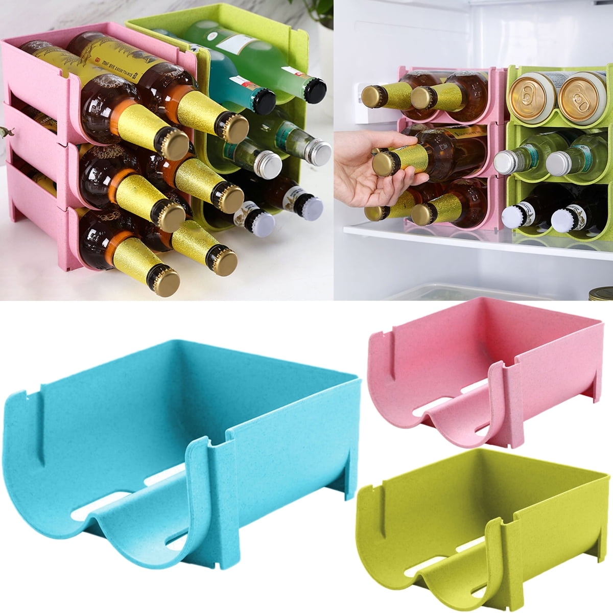 Stackable Beverage Storage Rack Beer Can Drink Dispenser Holder
