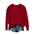 thumbnail image 2 of Craaazy Christmas Gifts Women's Christmas Merry Round-Neck Loose Sweatshirt Long-Sleeved Top Casual Sweatshirt Gifts For Women, 2 of 4