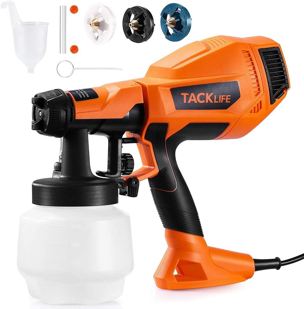 Tacklife Spray Guns, 500W Electric Gun Sprayer with 3 Copper Nozzles & 3 Patterns