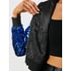 thumbnail image 5 of Disfraz de navidad Top de lentejuelas para mujer, manga larga, brillante, brillante, para fiesta, chaqueta de bombardero Azul S, 5 of 6