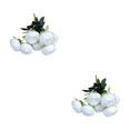 thumbnail image 3 of Matsuzay Decoración de boda fácil - Ramo de flores artificiales Flores artificiales de seda anchas Elegante blanco 2piezas, 3 of 6