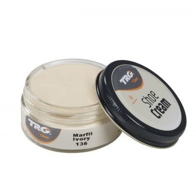 TRG Ivory Shoe cream with beeswax, one of the best shoe polishes that nourishes, maintains, shines and enhances the color of leather shoes and leather boots.