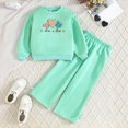 thumbnail image 2 of TOWED22 Infant Toddler Girl 2 Piece Winter Clothes Long Sleeve Soft Crewneck Tee and Joggers Outfits Clothing(Mint Green,5-6 Y), 2 of 5
