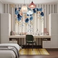 thumbnail image 4 of Navy Blue Spring Floral Kitchen Curtains Window Panels, Farmhouse Butterfly Rustic Insulated Window Treatment Curtain, Grommet Curtains for Bedroom/Living Room/Bathroom, 2 Piece 42"Wx63"L, 4 of 8