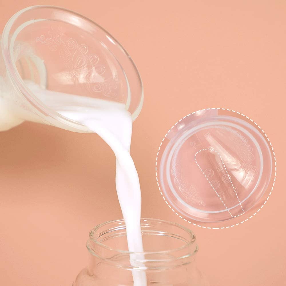 Haakaa Manual Breast Pump with Storage Milk Bottle for Breastfeeding 100% Food Grade Silicone BPA PVC and Phthalate Free (4oz/100ml Pump + 160ml Storage Milk Bottle)