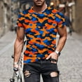 thumbnail image 2 of Chemises à Manches Longues pour Hommes Imprimé Col Rond T-Shirt, Mode Décontractée Manches Courtes Mélange Coton/lin, 2 of 9
