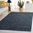thumbnail image 2 of SAFAVIEH Mila Heidi Geometric Striped Polyester Area Rug, Blue/Black, 5'3" x 7'6", 2 of 11