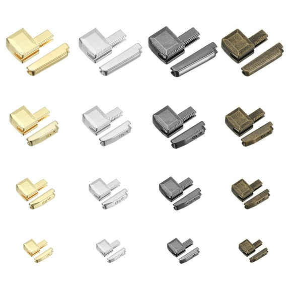Zipper Repair Kit, Metal Zipper Latch Slider Top Bottom Stoppers #3 #5 #8 #10 (16 Pair, Light Gold/Black/Silver/Bronze)