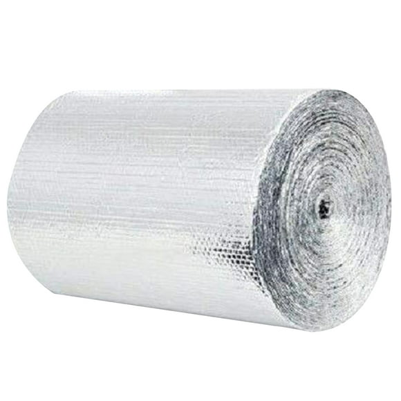 Trayknick 1 Roll Bubble Film Leak-proof Flame-retardant Building Insulation Highly-Reflective Foil Bubble Wrap for Roof Silver