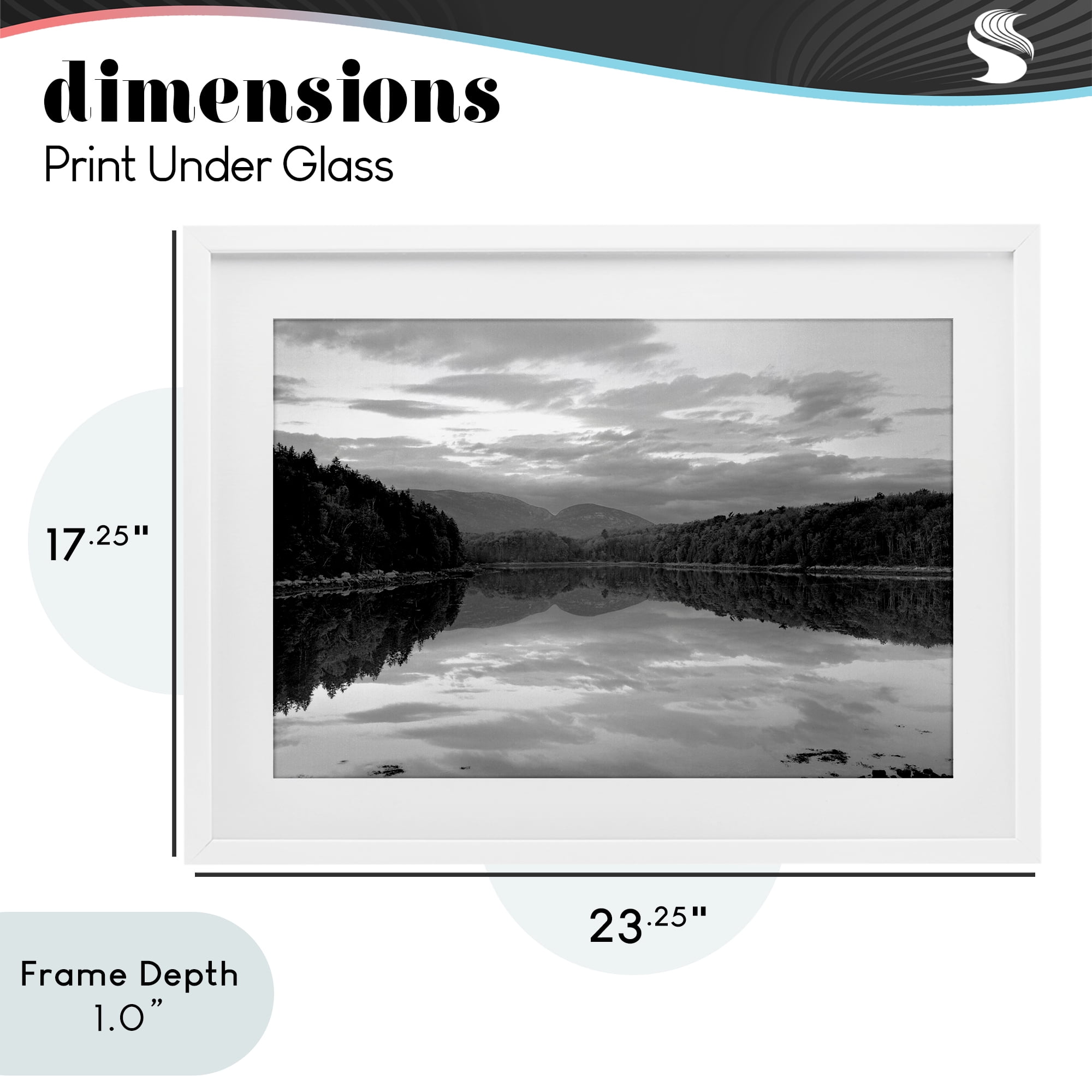 Stupell Industries Acadia Reflection in Monochrome White Framed Print Under Glass, design by MJ Photography