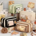 thumbnail image 5 of Capybara Pencil Case, Cute Kawaii Canvas Capybara Pencil Bag, Large Capacity Multi-Layer Transparent Capybara Pencil Case (Brown), 5 of 5