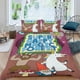 thumbnail image 2 of Bosque Mágico Súper Feliz Conjunto de sábanas temático, trío de piezas, cómodo y amigable con la piel, diseño único, regalo de decoración para el hogar para familiares, amigos y fans,135cm *200cm, 2 of 6