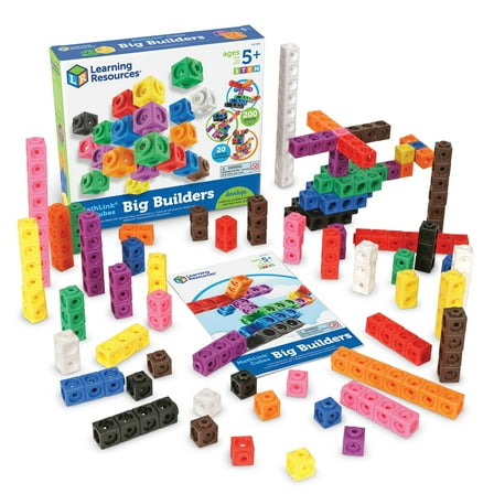 Learning Resources MathLink Cubes Big Builders - Math Manipulatives Kindergarten Games,  Ages 5 