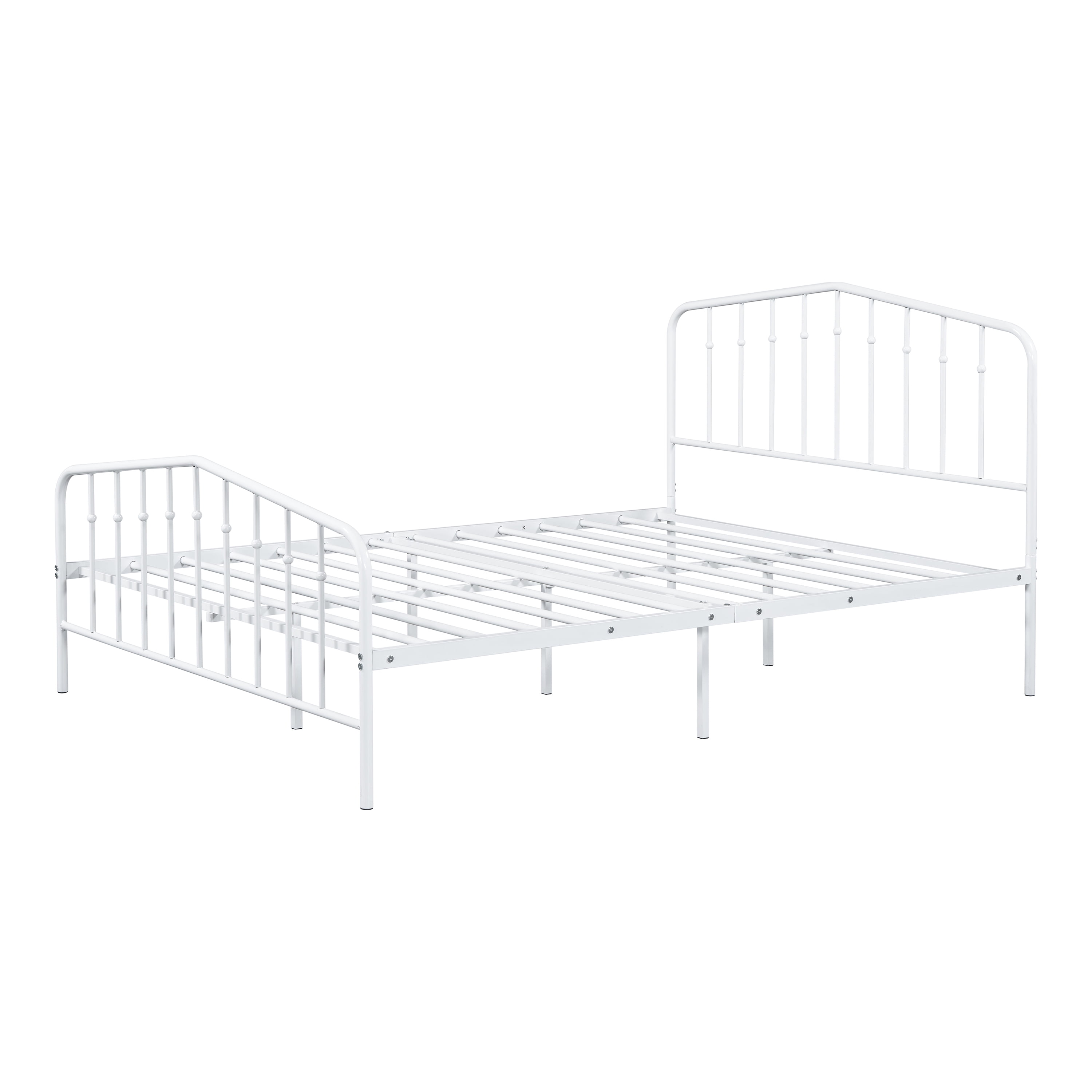 Furniture of America Cristelle Metal White Full-size Platform Bed, Mattress Ready