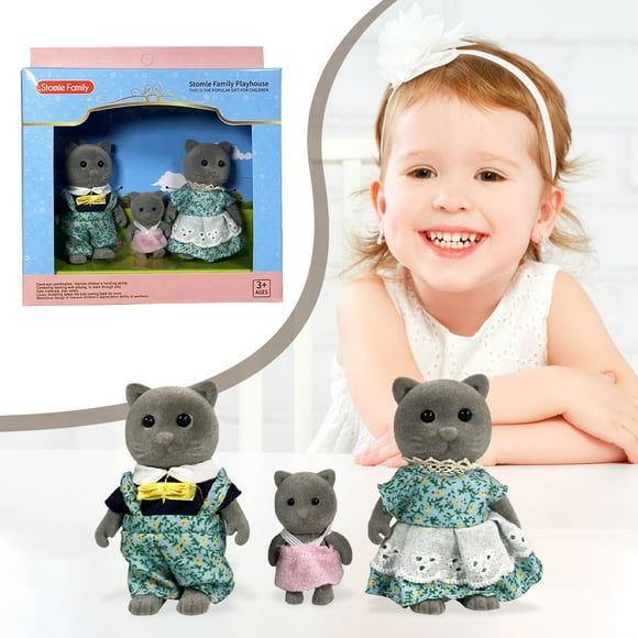 Calico Critters Milk Rabbit Family - Set of 4 Collectible Doll Figures for Children Ages 3+