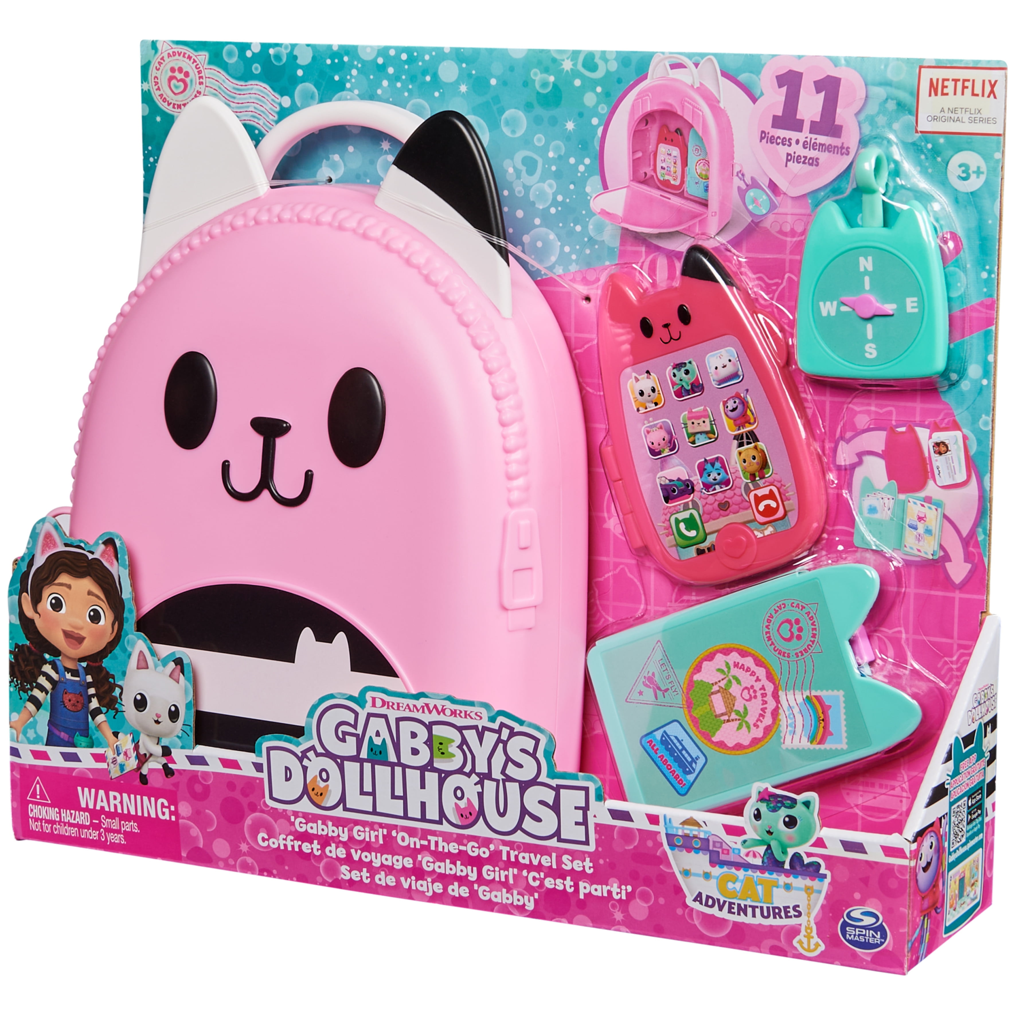 Gabby Girl On-The-Go Travel Set, Pretend Play Travel Toys, Toy Passport,  To