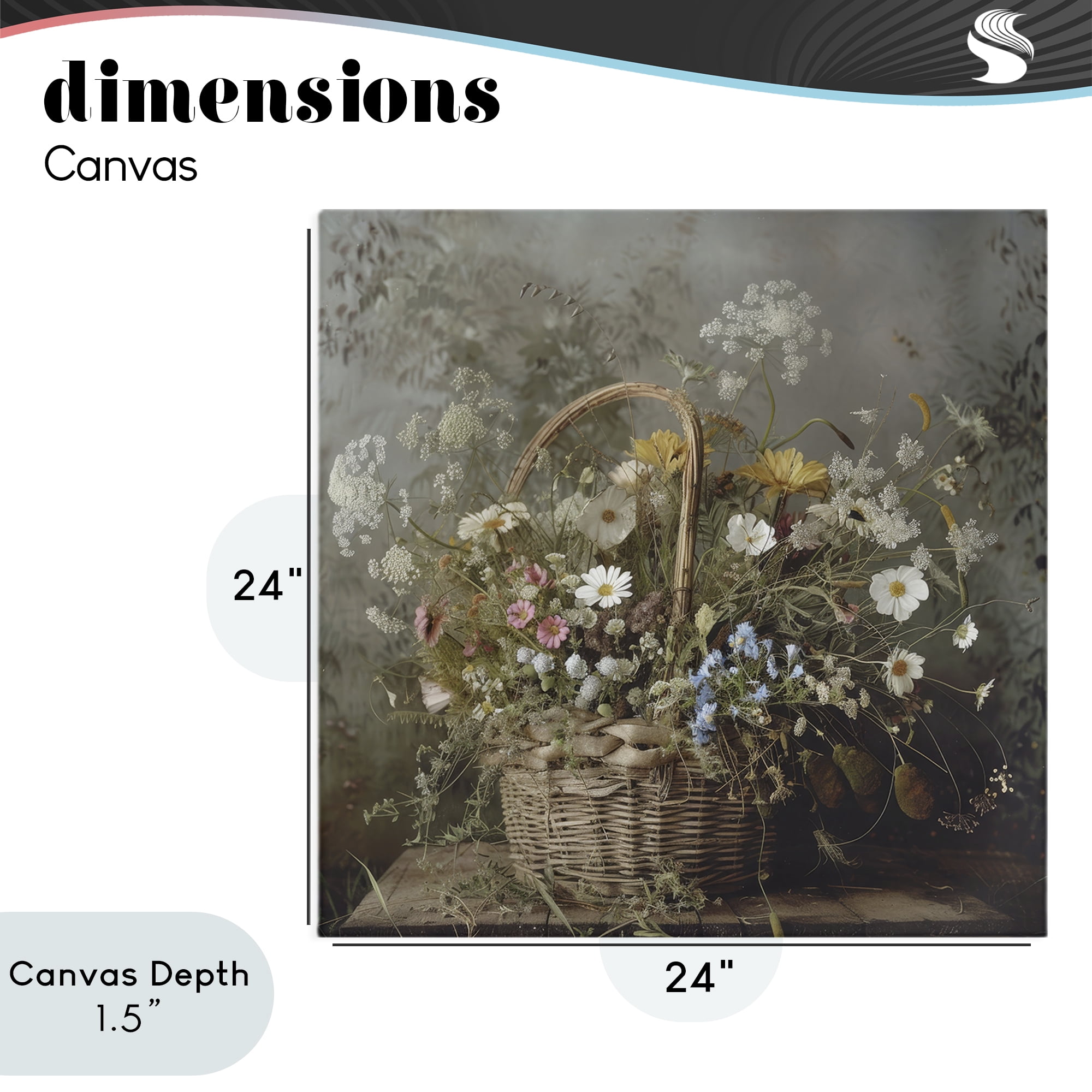 Stupell Industries Rustic Basket with Flowers Canvas Wall Art, design by Lazar Studio