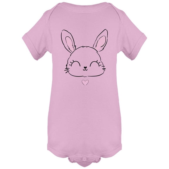 Hand Drawn Cute Bunny Graphic Bodysuit Infant -Image by Shutterstock,  12 Months