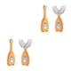 thumbnail image 4 of Vogacara 2 uds cepillo de para bebé mordedor 360 grados en forma de U cepillo de infantil Manual desmontable niños naranja Naranja Pequeño 2piezas Vogacara CBP192410, 4 of 6