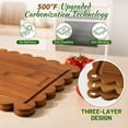 thumbnail image 4 of Kikcoin 4-Piece Bamboo Cutting Board Set with Storage Stand, Deep-Carbonized Wood Chopping Boards for Kitchen, Reversible Charcuterie Serving Tray, 4 of 9