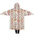 thumbnail image 2 of Oversized Wearable Blanket Hoodie,Forest Fairy Princess Pattern Sherpa Blanket Hoodie with Super Pockets,Super Warm Fuzzy Pullover for Women & Men, 2 of 6