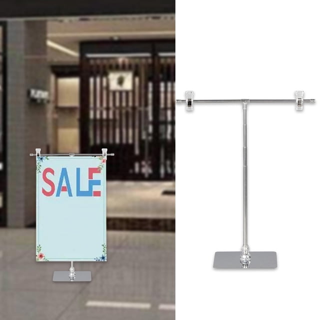 Estantería de letrero ajustable estantería de exhibición retráctil con clips soportador de póster para la tienda show show de tiendas al aire libre