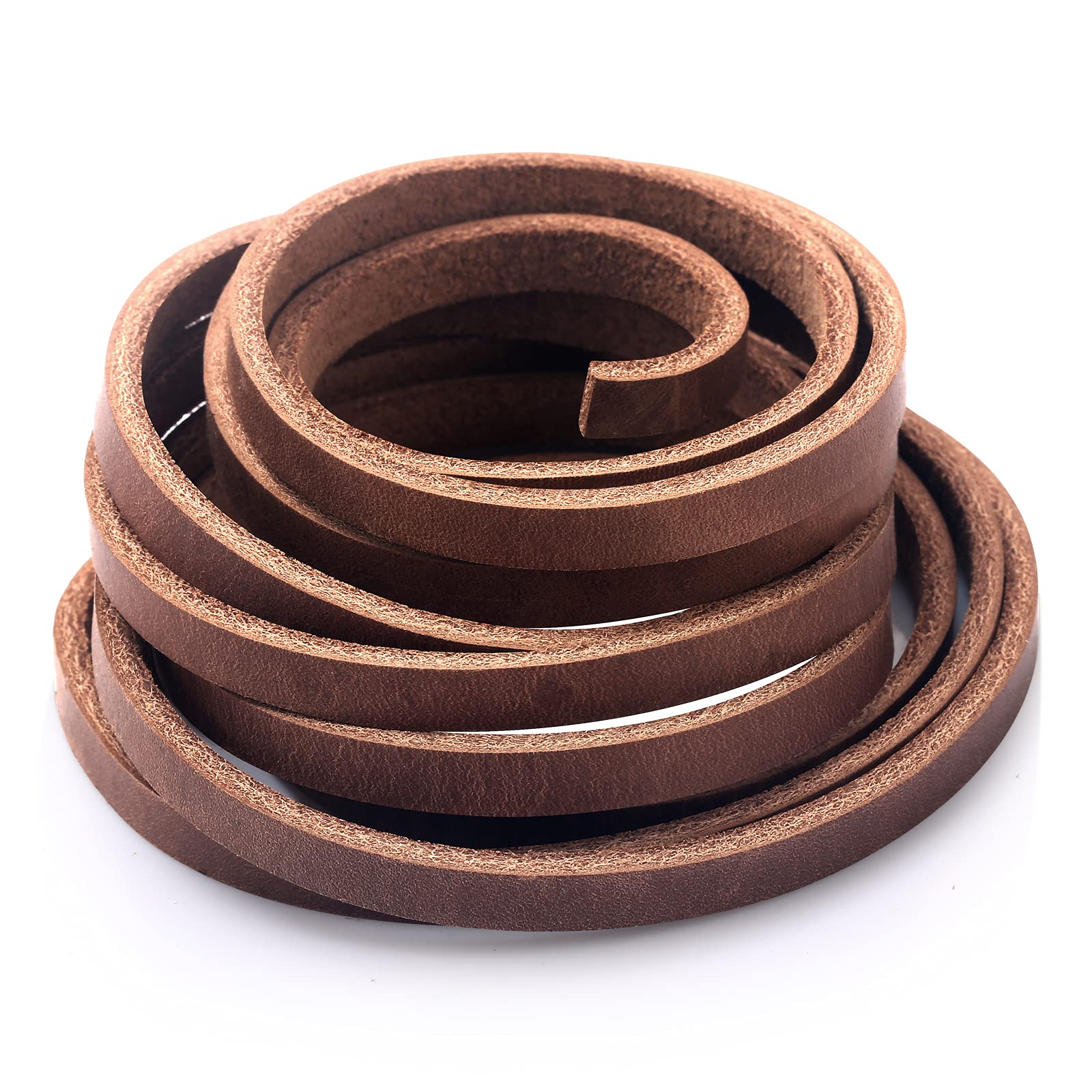 Picheng 3mm Flat Genuine Leather Cord, 5Yards Strip Cord Braiding String  Very Suitable for Jewelry Making, Leather Shoe Lace, Garden  Tools，Toys，Woven