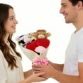thumbnail image 5 of Taicans Highland Cow Bouquet, Medium White Cow Stuffed Animal with Floral Accents, Adorable Valentine‘s Day Gift, Home Decor Gift for Cow Lovers, 5 of 10