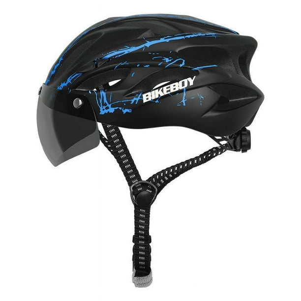 Fiudx Casco de Ciclismo, Gafas Magnéticas, Material de Policarbonato Resistente a Los Golpes, Talla Universal Ajustable, Forro Extraíble, Protección Solar y Contra La Lluvia, Ajuste Cómodo, para Depo