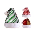 thumbnail image 1 of D-GROEE Christmas Hat, Xmas Holiday Hat for Unisex Adults,Glitter Design Soft Xmas Cap for New Year Festival Party Supplies, 1 of 7
