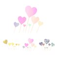 thumbnail image 2 of serony 7pcs/set Cake Topper Heart Shape Wedding Birthday Cake Simple Design Paper Top Decoration pink 1Set, 2 of 6
