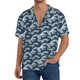 thumbnail image 1 of Fotbe A Japanese Great Wave Camisa Estampada de Manga Corta para Hombre, Casual de Verano, Estilo Playero, Sin Arrugas-XX-Large, 1 of 5