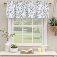 thumbnail image 2 of Blue Leaves Curtain Valances for Windows, Kitchen Valance Window Treatments Panel 2 Pack, Summer Botanical Elegant Pastoral Rod Pocket Short Curtains for Bathroom Bedroom 54 x 18 Inch, 2 of 8