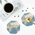 thumbnail image 5 of Balery 6 Pcs World Mapleather Coasters Set, Drink Table Cup Coasters For Living Room Kitchen Coffee Decor, 5 of 9