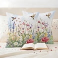 thumbnail image 3 of Spring Floral Outdoor Waterproof Pillow Covers, Botanical Blossom Seasonal Wildflower Decorative Square Throw Pillowcase Sofa Cushion Sham for Patio/Couch/Chair, 18"x18" 2 Pack, 3 of 8