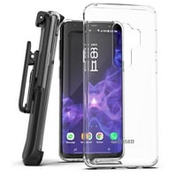 Galaxy S9 Plus Belt Case, Encased Clear Protective Grip Cover with Holster Clip for Samsung Galaxy S9+ (2018 Release) Crystal Clear (Clear)