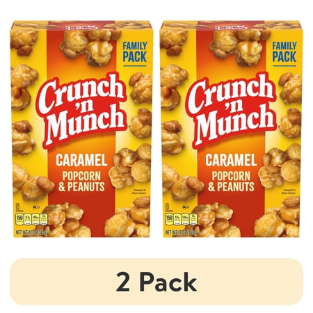 (2 pack) CRUNCH 'N MUNCH Caramel Popcorn with Peanuts, 12 oz.