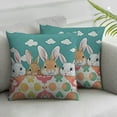 thumbnail image 3 of Easter Bunny Family Eggs Spring Bright Color Pattern Throw Pillow, , Multicolor, 3 of 7