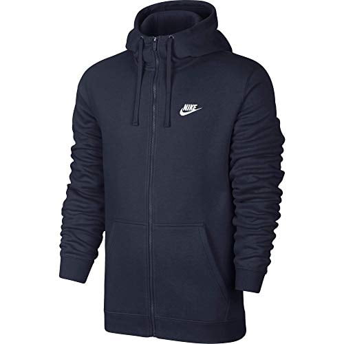 tegel Hijsen vloek Men's Nike Sportswear Club Full Zip-Up Hoodie, Fleece Hoodie for Men with  Paneled Hood, Obsidian/Obsidian/White, S-T - Walmart.com