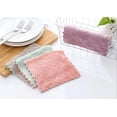 thumbnail image 3 of Namzi Paquete de 12 paños de cocina de tela, paños de cocina premium, paños de cocina de terciopelo coral súper absorbentes, antiadherentes, lavables con aceite, de secado rápido, morado-gris, 3 of 4
